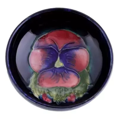 £94.99 • Buy Antique MOORCROFT Pottery PANSY Bowl 3 1/8  (8 Cm) Diameter 
