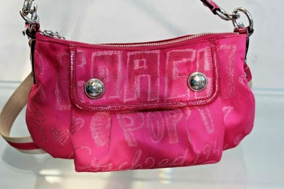 $75 • Buy Coach 15302 Poppy Storypatch Hot Pink Crossbody/shoulder Bag Euc So Cute 