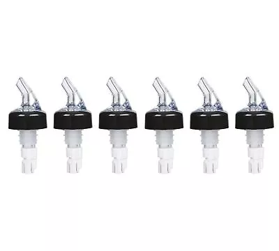 (Pack Of 6) Measured Liquor Pourers 2 Oz Clear Spout W/ White Tail Pourer • $20.88