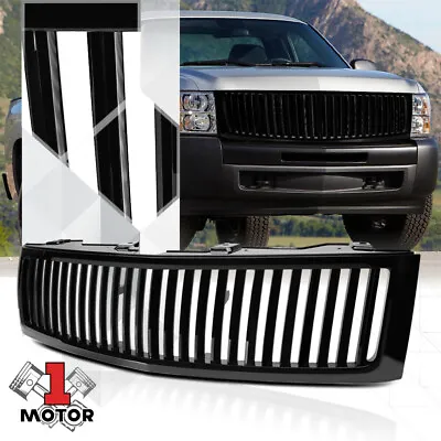 Black Vertical Bar Billet Front Bumper Grille For 07-13 Chevy Silverado 1500 • $27.89