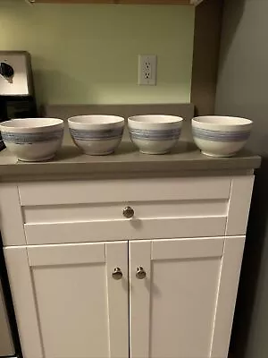 (4) Threshold Preston Denim Cereal Bowls-Rare • $44