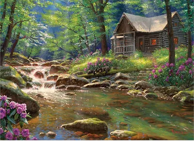 Cobble Hill Fishing Cabin 1000 Piece Jigsaw Puzzle By Mark Keathley • $22.99