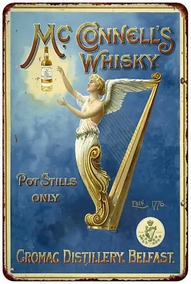 McConnells Irish Whiskey Vintage Look Reproduction Metal Sign 8 X 12 • $21.95