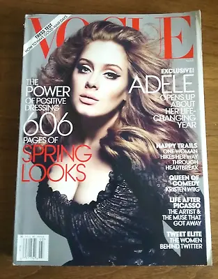 Vogue Magazine March 2012 Adele Spring Fashion Thick Issue 606 Pages No Label • $28.95