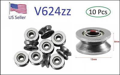 $12 • Buy 4x13x6mm V624ZZ High Carbon Steel Deep V Groove Pulley Rail Wheel Ball
