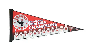 1996 Chicago Bulls NBA Champions Framed 4 Fame 30  Jersey Pennant Jordan Pippen • $14.99