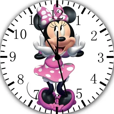 Minnie Mouse Wall Clock Silent Non-Ticking Frameless Nice Décor Or Gifts G172 • $16.95