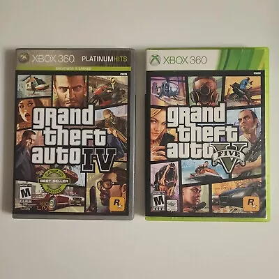 $21.99 • Buy Xbox 360 Grand Theft Auto IV And V Games Lot Bundle Complete CIB W/ Map 4 & 5 