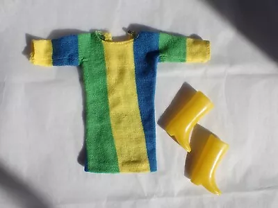 Vintage Barbie Twiggy Doll Dress & Yellow Boots VERY NICE • $59.95