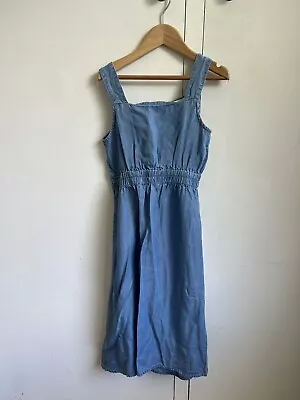 Zara Girls Blue Denim Style Dress Size 8 EC • $10