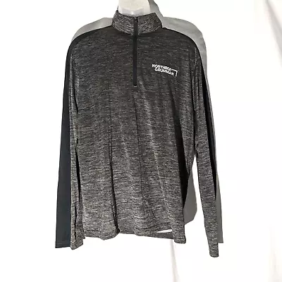 Northrup Grumman NG Large Long Sleeve 1/4 Zip Collar Gray Gym Pullover Polyester • $19.17