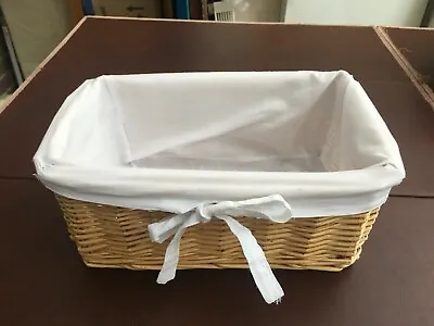 £13.99 • Buy Small Wicker Basket With Cotton Liner