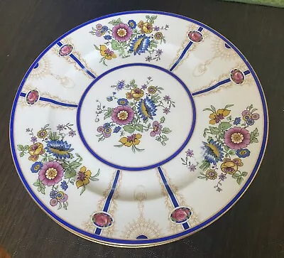 Set Of 5 C Ahrenfeldt Dinner Plates Blue Rings - 10.25  - Limoges France • $59.50