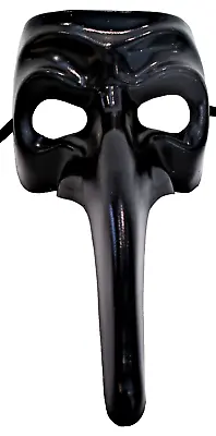 Dr. Nose - Handmade In Italy - Iconic Venetian Papier Mache Mask Colour Black. • £22.50