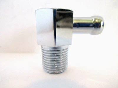$14.95 • Buy Intake Manifold Vacuum Fitting 90 Deg Fitting 3/8  Npt Chrome Aluminum Cr4532