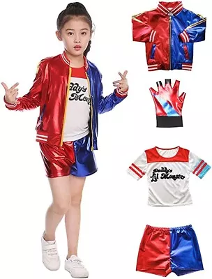 £9.95 • Buy Antsparty Quinn Cosplay Costumes For Kids, Girls Villain Costume Kit (size 110)