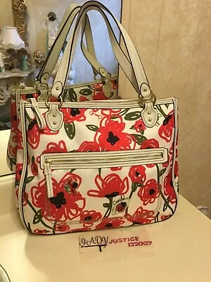 NWT COACH POPPY Floral Flower Hallie E/W Glam Tote Shoulder Bag W/ LADY B • $249