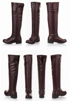 Attack On Titan Shoes Unisex Boots Flat Knee High Stretch Cosplay Riding Boot  • $34.32