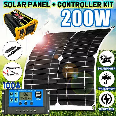 4000W Solar Panel System Kit Complete Solar Power Generator 100A Home 110V Grid • £52.91