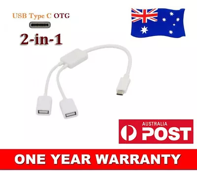 $9.23 • Buy USB-C Type-C To Dual USB Type-A OTG HUB Cable Adapter Cord For Apple Macbook Pro