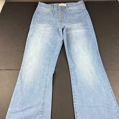 Madewell Jeans Women's 26 Cali Demi Boot Cut Cropped Blue Faded Stretch Denim • $39.99