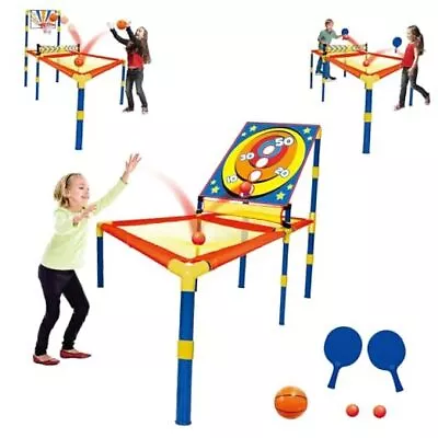 3 In 1 Trampoline Ping Pong Table Tennis Basketball Ball Score Games For Kids  • $58.72