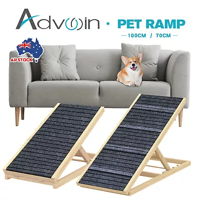 Advwin Dog Ramp Adjustable Height Foldable Pet Ramps Stairs For Bed Sofa Car AU • $49.90