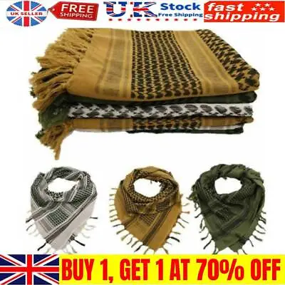 Shemagh Arab Keffiyeh Military Tactical Men's Shawl Wrap Scarf Scarves NEW • £2.99