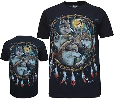 New Wolf Dream Catcher Wolves Biker Native American Indian T - Shirt M - 4XL • £10.99