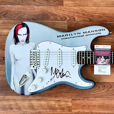 MARILYN MANSON Signed Guitar Custom Graphics 1/1 JSA COA MECHANICAL ANIMALS • $1999.99