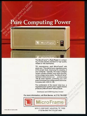 1981 TEI Computer MicroFrame Color Photo Vintage Print Ad • $9.99