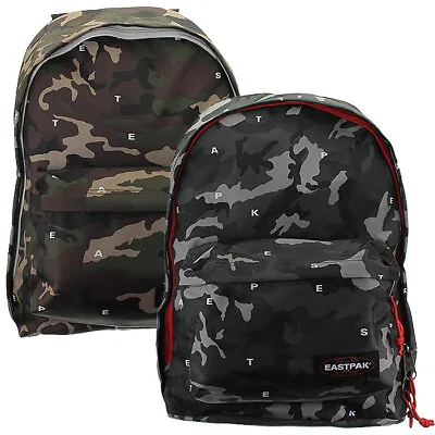 Eastpak Out Of Office Backpack Camouflage Backpack School College Travel Bag NEW • £34.19