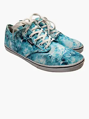 Vans Atwood Ocean Blue Low Lace Up Canvas Sneakers Shoes Women’s Size 10 • $19.95