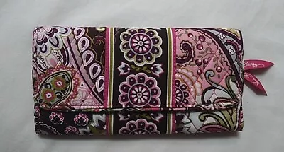 Vera Bradley Wallet Clutch Very Berry Paisley Pink Brown • $24.99