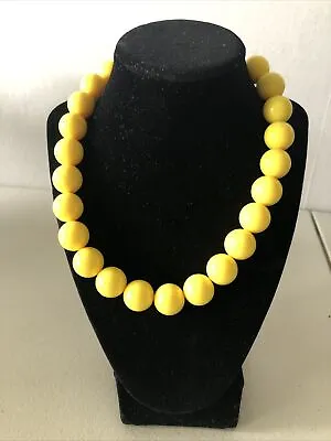 Yellow Molded Plastic  Necklace -Set With Earrings. Custom Jewelry. • $12