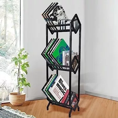 3 Tier Vinyl Record Storage Rack-Record Holder 115-200 LP Storage Shelf Display • $49.80