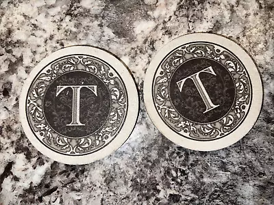 Thirstystone Monogram Letter  T” Sandstone Coaster - Set Of 2 • $6.99