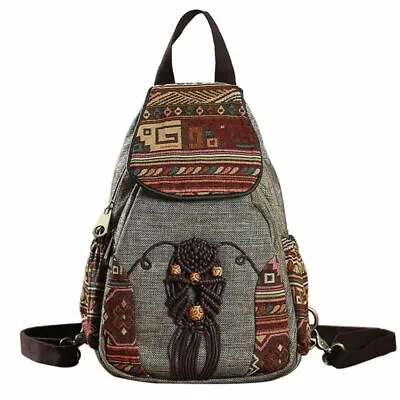 Retro Canvas Women Backpack Travel Shoulder Sling Rucksack Bag Female Fashion • $50.95