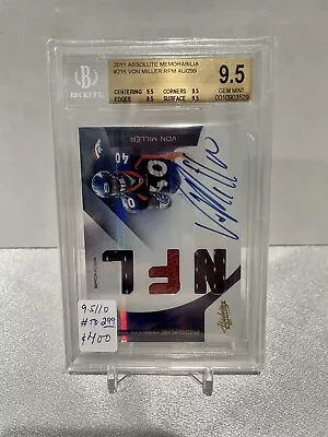 2011 Absolute Memorabilia Von Miller RPA Rookie Patch Auto /299 BGS 9.5/10 Gem • $400