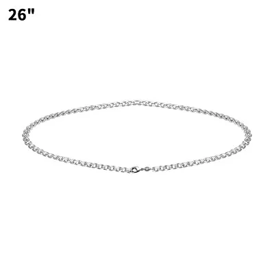 Genuine 925 Sterling Silver Necklace Trace Chain 16-28  Lady Gift • £2.70
