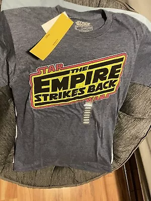 $10 • Buy Disney Star Wars Empire Strikes Back Logo T-shirt Size Small Gray