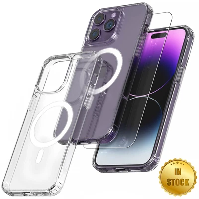 $10.95 • Buy For IPhone 14 Plus 13 12 11 Pro Max XS XR 8 Clear Magnetic Case Shockproof Cover