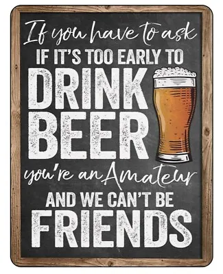 Vintage Retro Drink Beer Friends Quote Lager Pub Shed UK Man Cave Bar Metal Sign • £4.99