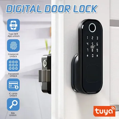 Smart Digital Code Door Lock Fingerprint Password Electronic Key W/ Key IC Card • £59.84