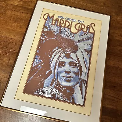 Vintage Mardi Gras 1977 Framed Signed And Numbered Events Poster Michael P Smith • $189