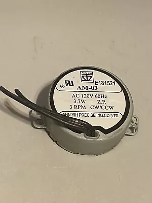 Microwave Turntable Motor AM-03/E181521 (120V/60Hz/3.7W/3RPM) • $9.99