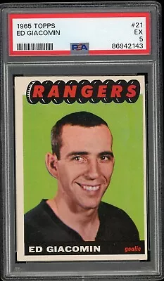 1965-66 Topps #21 Ed Giacomin RC HOF PSA 5 New York Rangers Rookie GH01 Rookie • $438.96