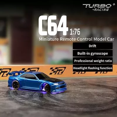 TURBO RACING C64 1/76 Full Scale Mini Remote Control Drift RC Car With Gyro • $169.99