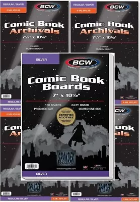 100 - Archivals Silver 4-Mil Mylar Comic Book Bags & Silver BCW Acid Free Boards • $129.99