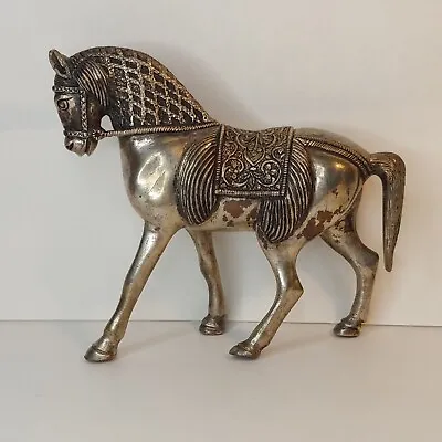 Vintage Metal Horse Figurine Silver Tone Mixed Metal • $9.99